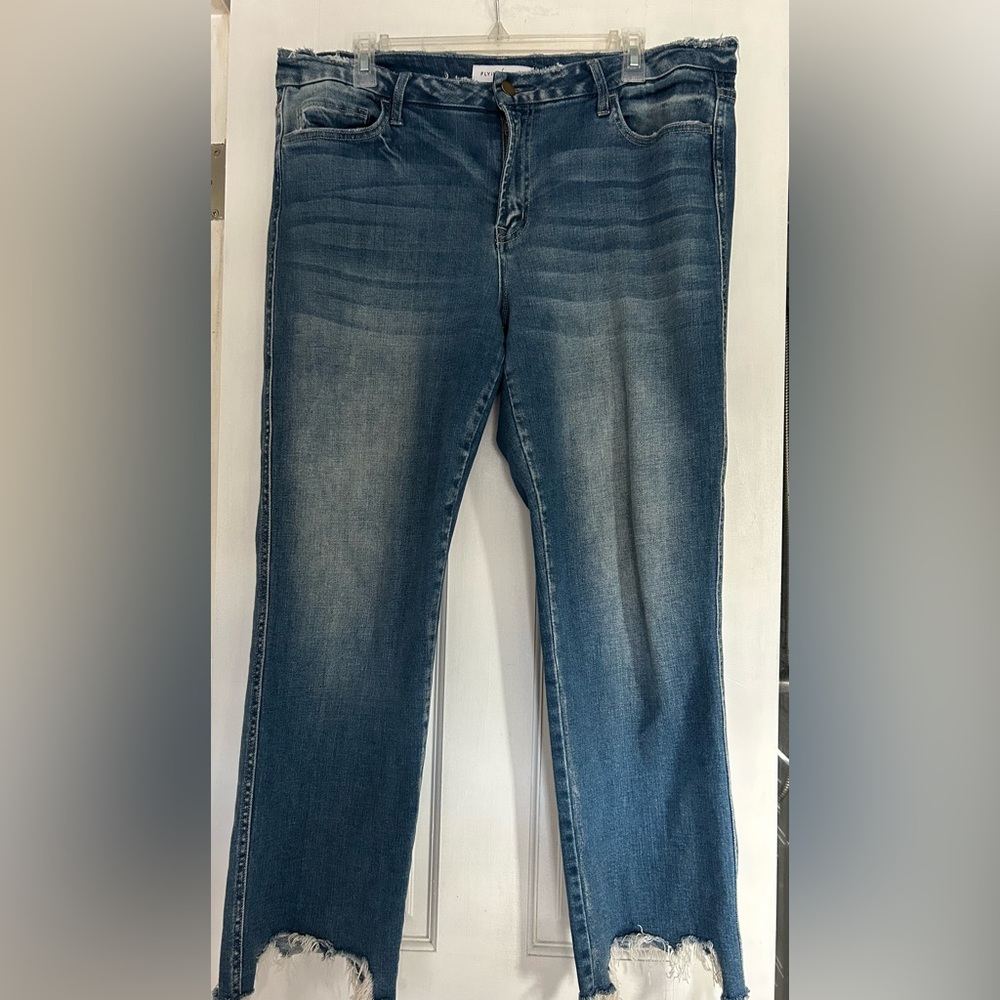 Flying Monkey shark bite bottom denim jeans